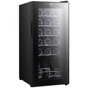 Cave À Vin 18 Bouteilles 50l Compresseur 5-18°c Porte Vitrée Interrupteur Tactile Noir Rangement Professionnel