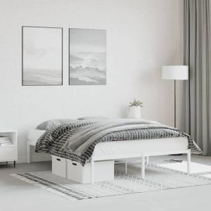 SALE 2025Structure/Cadre de lit métal - Lit 2 personnes - blanc 140x200 cm18.65 Kg 2494