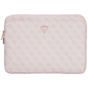 Housse Guess 4G zippée avec logo triangulaire pour ordinateur portable 14 (rose)