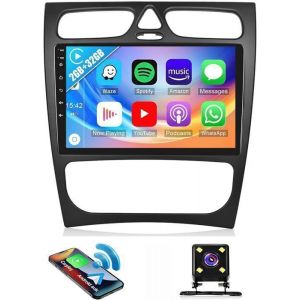 IBEAFILLY Autoradio Android 13 Carplay pour Mercedes Benz C209 W209 CLK Class 2003-2009 avec 9 pouces Écran GPS Navi
