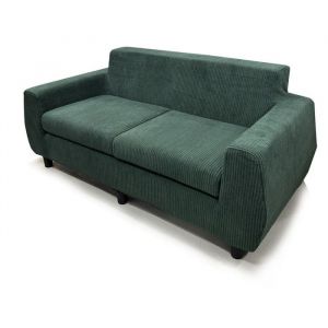 Banquette HAMLODY - Canapé 2 places  en velours côtelé Vert - Compact - Confortable - 162 x 80 x 74 cm