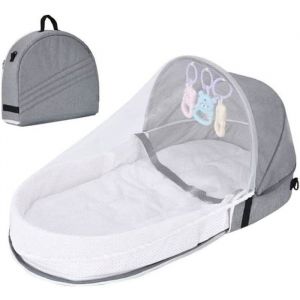 Couffin de voyageCouffin pliable portable avec moustiquaire et auvent dans le lit pour b&eacute;b&eacute; facile &agrave; plier et l&eacute;ger lavable