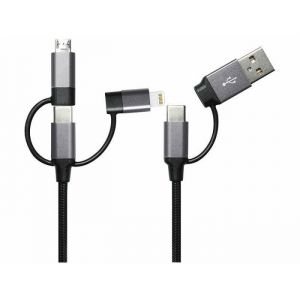 C&acirc;ble de chargement universel - CALLSTEL - USB-A/C vers USB-C/Micro-USB/Lightning - 60 W - 1 m