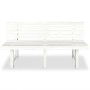 SALE 2025Banquette Banc dextérieur MOOD - Banc de jardin 1455 cm - Plastique Blanc Chill274403