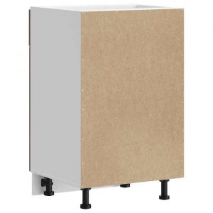 Moderne Placard de cuisine Lucca SWEETY Meuble bas de cuisine ch&ecirc;ne fum&eacute; bois ing&eacute;nierie 50x46x81.5 cm BB939