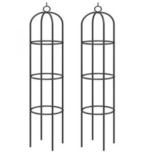 2x Tuteur de jardin 200 cm Colonne rosiers Support pour plantes grimpantes Ø 40 cm Obélisque de jardin