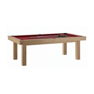 Billard transformable en table - Ren&eacute; Pierre - LAFITE Chene Sable - Drap Rouge - 155 kg