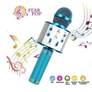 Microphone Karaok&eacute; sans fil Bluetooth -Haut-parleurMicro modificateur de voix et &Eacute;cho Fonction enregistrement et Selfie