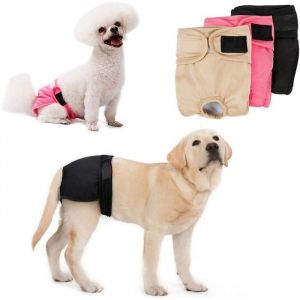 Couches Lavables Chien - R&eacute;utilisable Chiot Diapers Leakproof Physiologique - 3-Pack (XL)