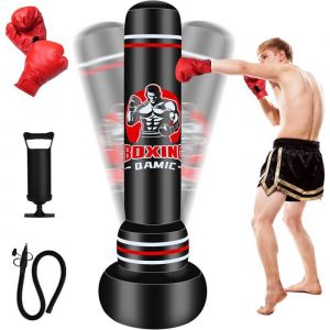 Sac de frappe debout pour adulte Sac de Boxe Sac de Frappe Boxe Lourd pour Adultes et Adolescents avec Support