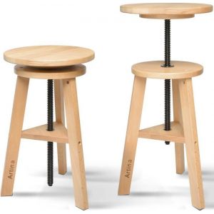 Artina Tabouret de dessin Arles En bois de hêtre massif - Réglable en hauteur de 42 à 60cm