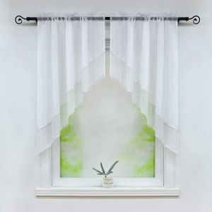 Lot de 2 Store romain bateau voilage fenêtre avec Galon Fronceur sans Percage Voile L-H 80x80cm-Blanc