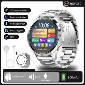 2025 New GT4 Pro GPS NFC montre intelligente hommes 360*360 AMOLED écran fréquence cardiaque boussole IP68 étanche Sport