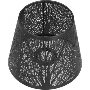 Abat-jour en fer forgé sculpté en forme darbre forestier E27 Mini abat-jour pour lampe de table chambre chevet DecorBlack