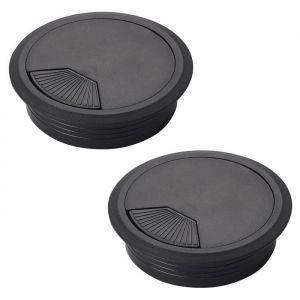 Passe Câble en Plastique 2 Pièces Couvercle Cache Trou de Filetage de Câble Oeillets de Trou de Câble Passe Cable Bureau