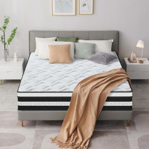Matelas double 160x200 cm-combinaison de ressorts ensach&eacute;s et de mousse &agrave; m&eacute;moire de forme-&eacute;p 26 cm-soutien par zones-respirant-H3