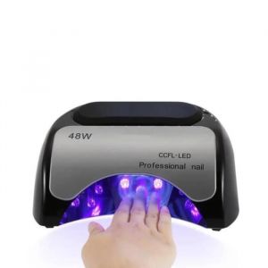 Lampe Sèche-Ongles LED UV 48W CCFL Professionnelle - SWAREY - Noir - Oreiller de Main et Bouton de Réglage