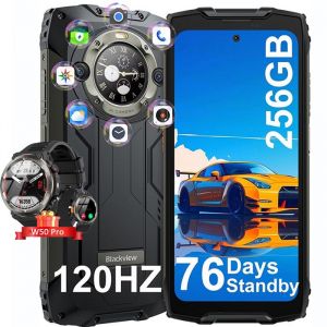 Blackview BV9300 Pro Téléphone Portable Incassable 6.7 16Go+256Go 15080mAh 33W 64MP NFC Noir avec Smartwatch Blackview W50 Pro
