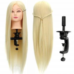 Tête à coiffer - Professionnelle 20 - Cheveux 100% naturels - 55 cm - Support inclus