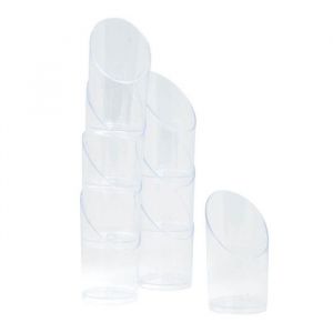Lot de 8 Verrines en Plastique Réutilisable Bambou 30ml Transparent