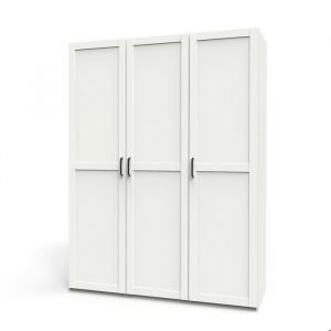 Armoire Placard de rangement avec 3 portes r&eacute;versible coloris Blanc/cambrien - Longueur 150 x Profondeur 50 x Hauteur 200 cm