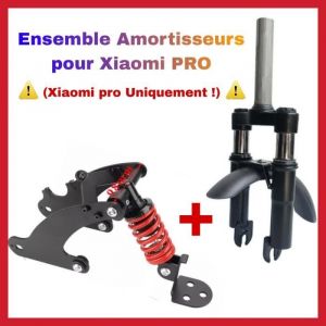 Fourche amortisseur Avant et arrière pour trottinette Xiaomi PRO - Blanc