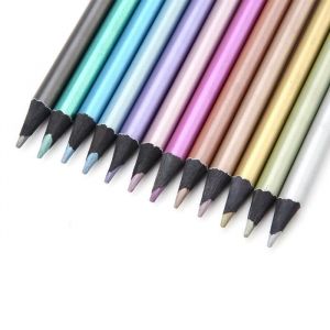 Crayon de couleur - SURENHAP - M&eacute;talliques - 12 crayons - Bois - 2B