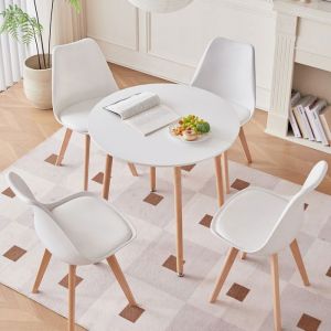 Tablea a manger ronde - pour 2-4 personnes - pieds en bois de hêtre - L80*H74CM