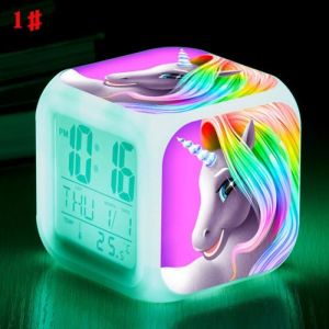 Licorne réveil LED lumière réveil Cartoon Cartoon garçons garçons filles réveil jouets-01