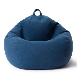Lumaland Comfort Line XXL pouf - 100 x 120 x 50 cm coussin de sol - 315 L - EPS remplissage de perles - bleu fonc&eacute;