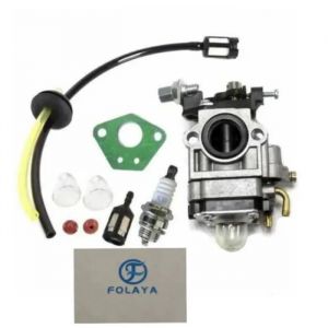 FOLAYA Carburateur et Joint + Tuyau + Bougie dallumage pour Débroussailleuse Multifonctions 5en1 52cc 49cc 43cc