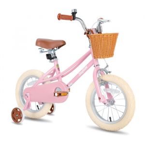 V&eacute;lo pour filles - JOYSTAR 12 pouces - Rose - Panier - Freins &agrave; &eacute;trier et p&eacute;dale