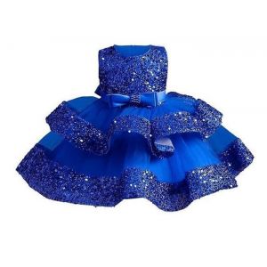 Bébé Fille Robe Bambin Princesse Tulle Sequins sans Manches Formelle Fleur Fille Robe pour La Fête Anniversaire Mariage