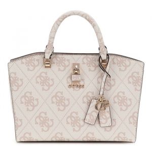 GUESS Sac &agrave; main beige vieux rose pour femme - Queensland Luxury Satchel Dove Logo 311495
