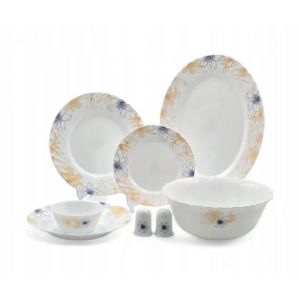 Set de table pour 6 personnes assiettes bols opale idéal comme cadeau 28 pièces