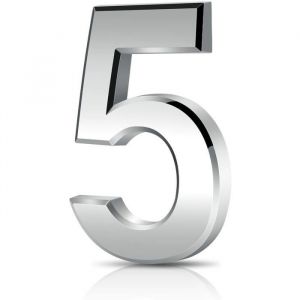 Num&eacute;ro de maison moderne bross&eacute;e Num&eacute;ro de Rue Plaque de num&eacute;ro de maison et Num&eacute;ro de Boite aux Lettres(num&eacute;ro 5 Z&eacute;ro)