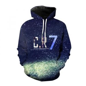 Sweat à capuche - Cristiano Ronaldo - Mixte - Noir/de/carbone/Bleu - Col capuche