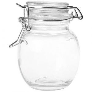 Bocal rond joint blanc 11 cl x12 - Bocal en verre transparent avec joint blanc - 85 cm x 65 cm