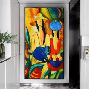 Art Mode Femme Wall Art Lumineux Color&eacute; Contemporain Picasso r&eacute;plique Peinture &Agrave; Lhuile Sur Toile Mur Photos 60x100cm Sans Cadre