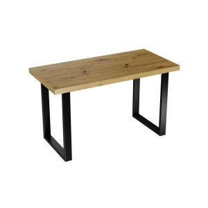 Table à Manger Rectangulaire VINI - 4 personnes - Industriel Loft - Chêne Noir - 100 x 60 cm