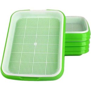 germoir pour graines &agrave; germer 6pcs Plateaux de Germination de Graines des Semences Bacs &agrave; Semis avec &Eacute;tag&egrave;re en Plastique