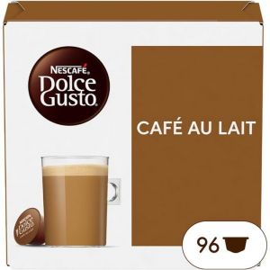 Café au Lait - SUTEO - Nescafé Dolce Gusto - 96 Capsules - Notes de Caramel - Torréfaction Moyenne