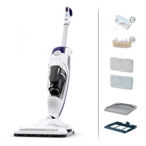 ROWENTA Clean & Steam Revolution Nettoyeur vapeur Aspire et lave Elimine 999 % des bactéries Adapté à tous les sols RY7731WH