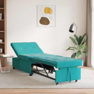 BEWI&reg;Canap&eacute;-lit/Sofa Bed - 2 PERSONNES - clic-clac Turquoise 67 x 194 x 38 cm Velours &FR21330