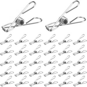 60 Pièces Pince a Linge Acier INOX Pinces à Linge en Acier Inoxydable Epingle a Linge Pince à Linge INOX Metal - 5 cm