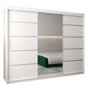 Armoire porte coulissante miroir Verona 2 250 250x200x62cm corps Blanc Mat ABIKSMEBLE