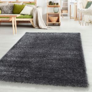 Tapis Salon Tapis Uni Shaggy Moelleux Chambre Doux à Poils Longs Tapis Gris Tapis 140 x 200 cm