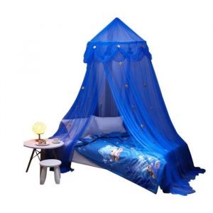 Ciel de lit pour Filles  Ciel de lit Blue Star pour lit - Filet Suspendu à baldaquin de lit de Mode pour bébé Berceau château
