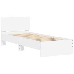RemiseLit 1 personne Cadre de lit simplesans matelas avec lumières LED blanc 90 x 190 cm JILIMAISON2025 84659710