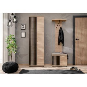 Ensemble de meuble dentr&eacute;e - DECONATION - Pedro II - Beige - L 130 x H 202 cm - 2 portes